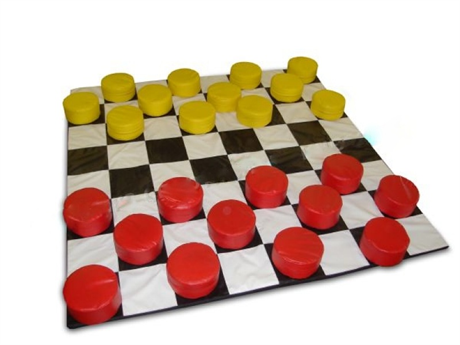 Мат складной «Шахматная доска» с шашками - фото 152541