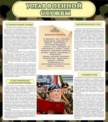 Стенд Устав военной службы - фото 59412