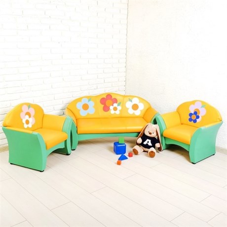 Комплект мягкой мебели "Карина", зелёно-жёлтый - фото 59729