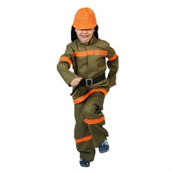 костюм "Пожарный" ( куртка, брюки, ремень, шлем) - фото 732290