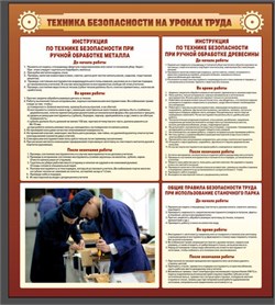 Стенд Техника безопасности на уроках труда ШК-2003