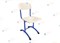 Стул ученический нерегулируемый (дугообразный каркас) Д3